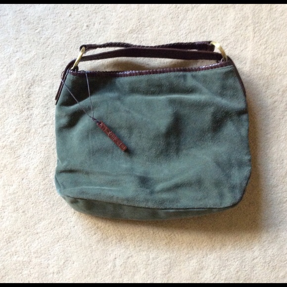 Sigrid Olsen satchel bag green suede leather strap - Picture 1 of 5